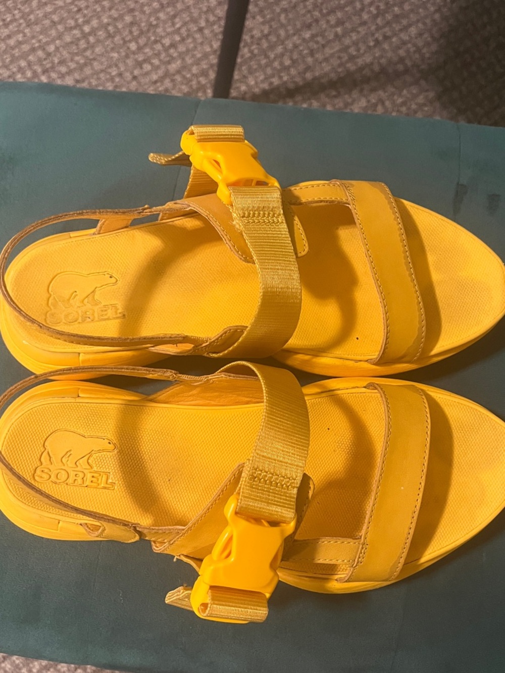 Sorel Bright Yellow Buckle Sport Sandals